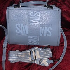 STEVE MADDEN BLUE GLAZE BMATEO SATCHEL